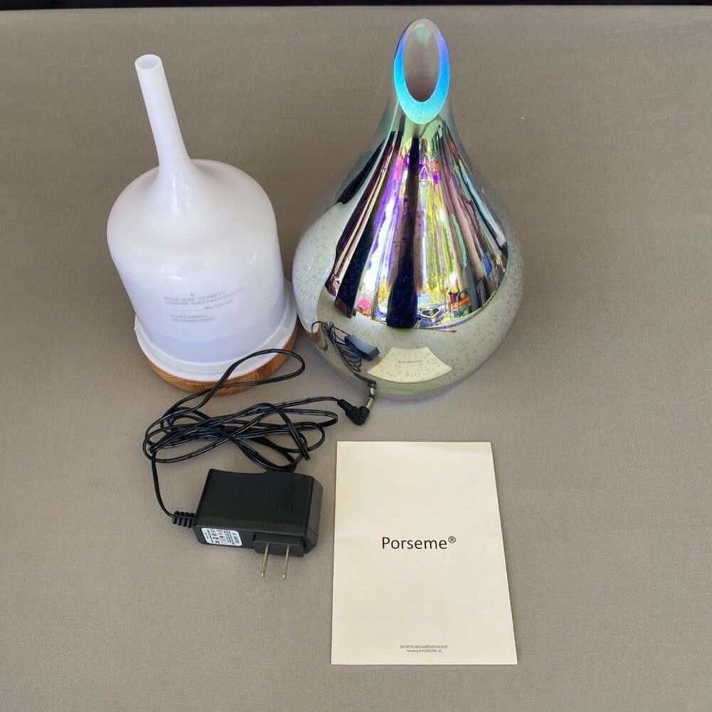 Porseme 280ml Glass Aroma Diffuser LED Essential Oil Complete & Tested w/ Box